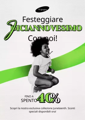 Annuncio di sconto concettuale evidenziato in verde