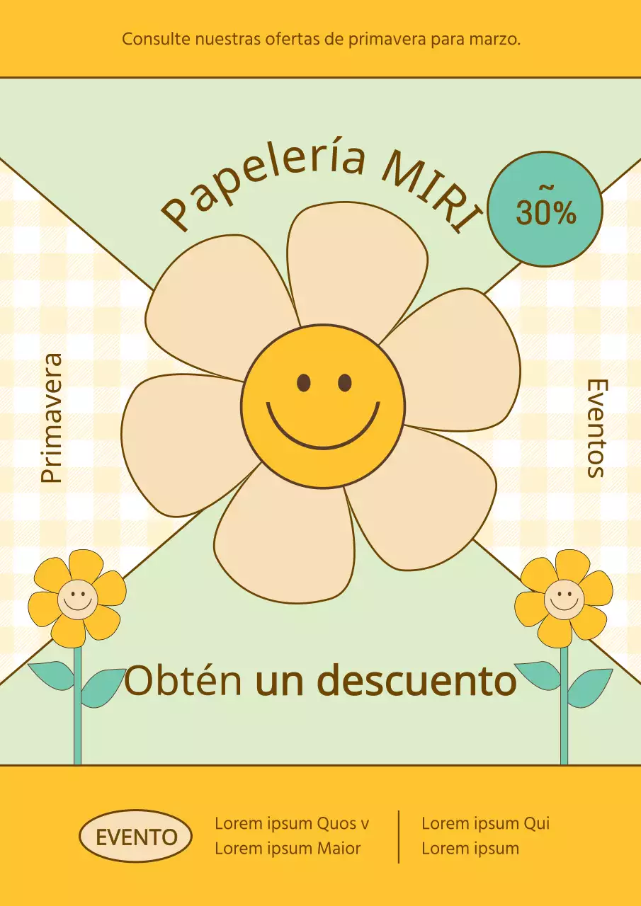 Promociona una bonita venta de primavera en amarillo y chartreuse