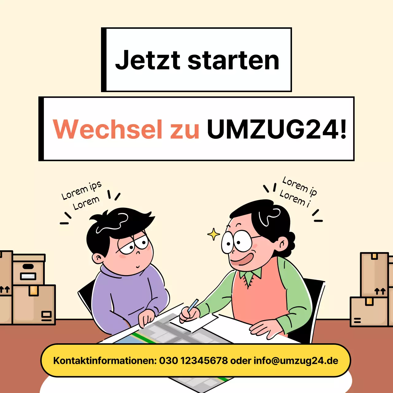 Werben Sie für Ihr Unternehmen für elfenbeinfarbene und braune Verpackungen