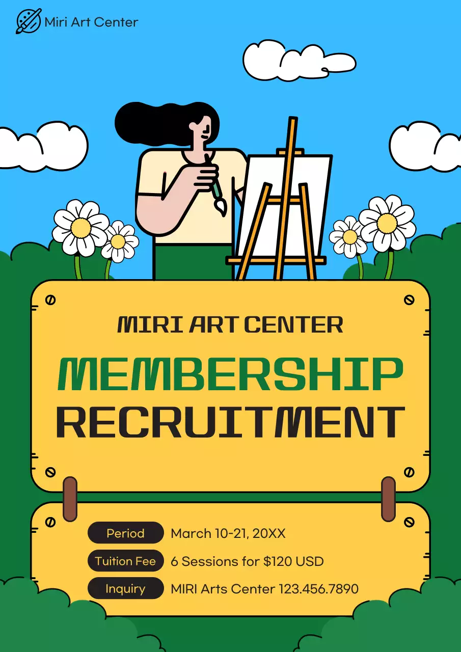 Blue Modern Art Recruitment Poster