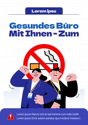 Grundlegende Ankündigungen für rauchfreie Arbeitsplätze in Marineblau und Rot
