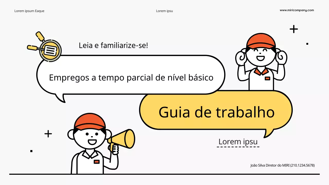 Guia simples de trabalho a tempo parcial amarelo e laranja