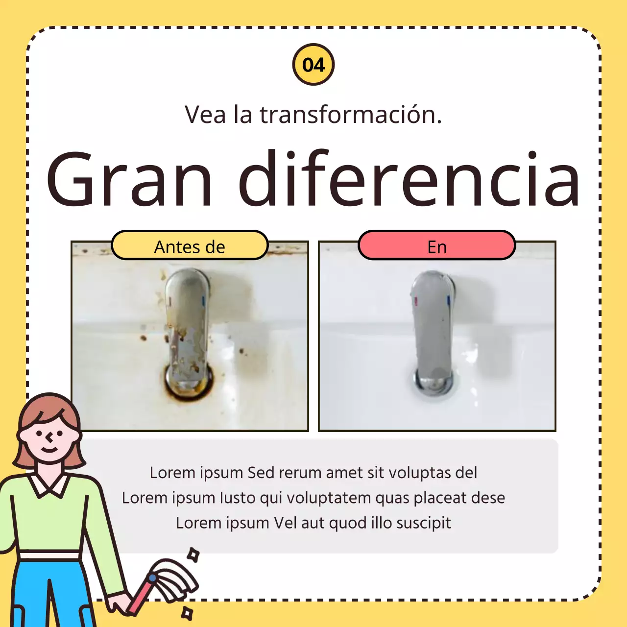 Promocione su empresa de limpieza amarilla y bonita