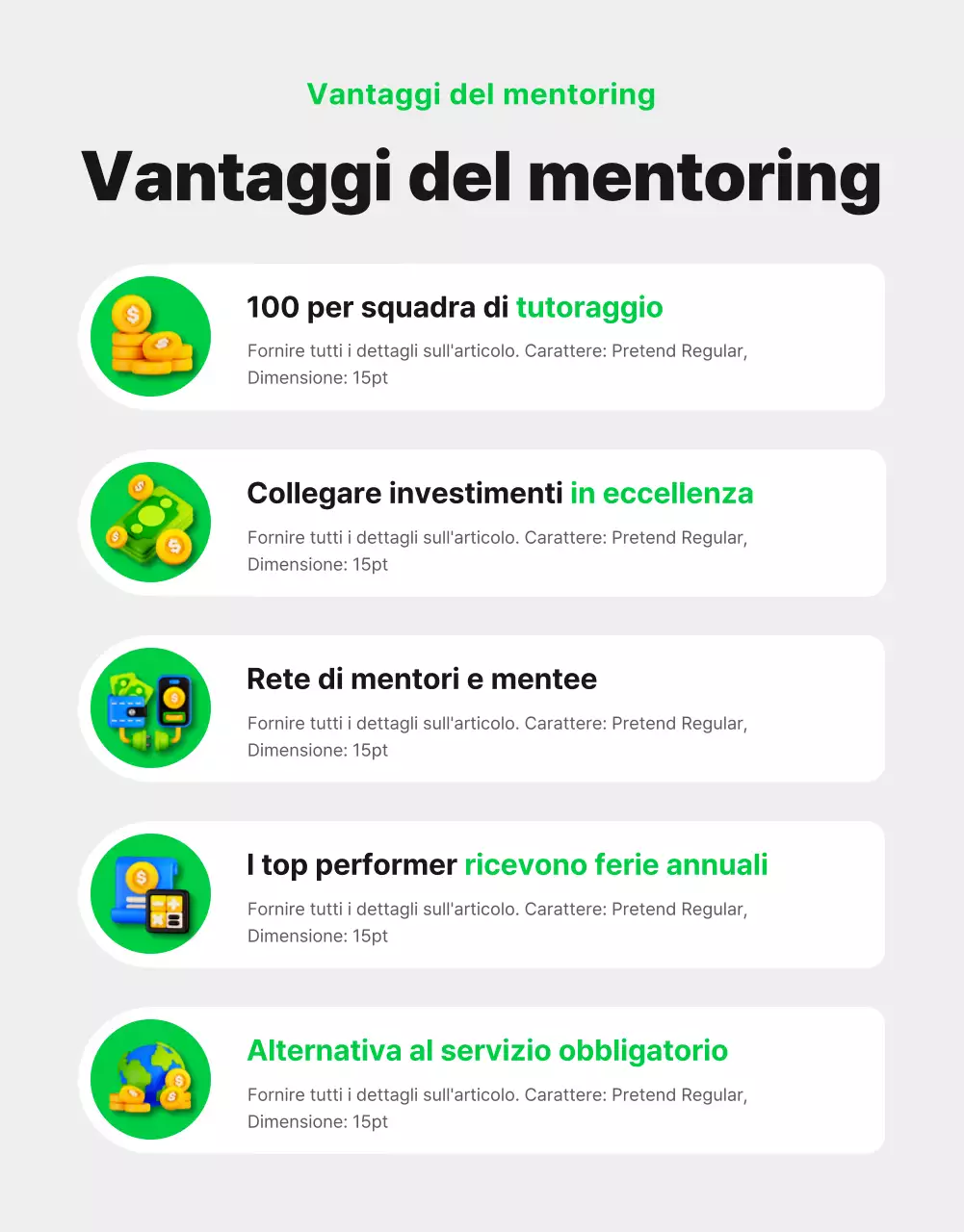 Promuovere il reclutamento di mentori interni con un moderno look verde e bianco