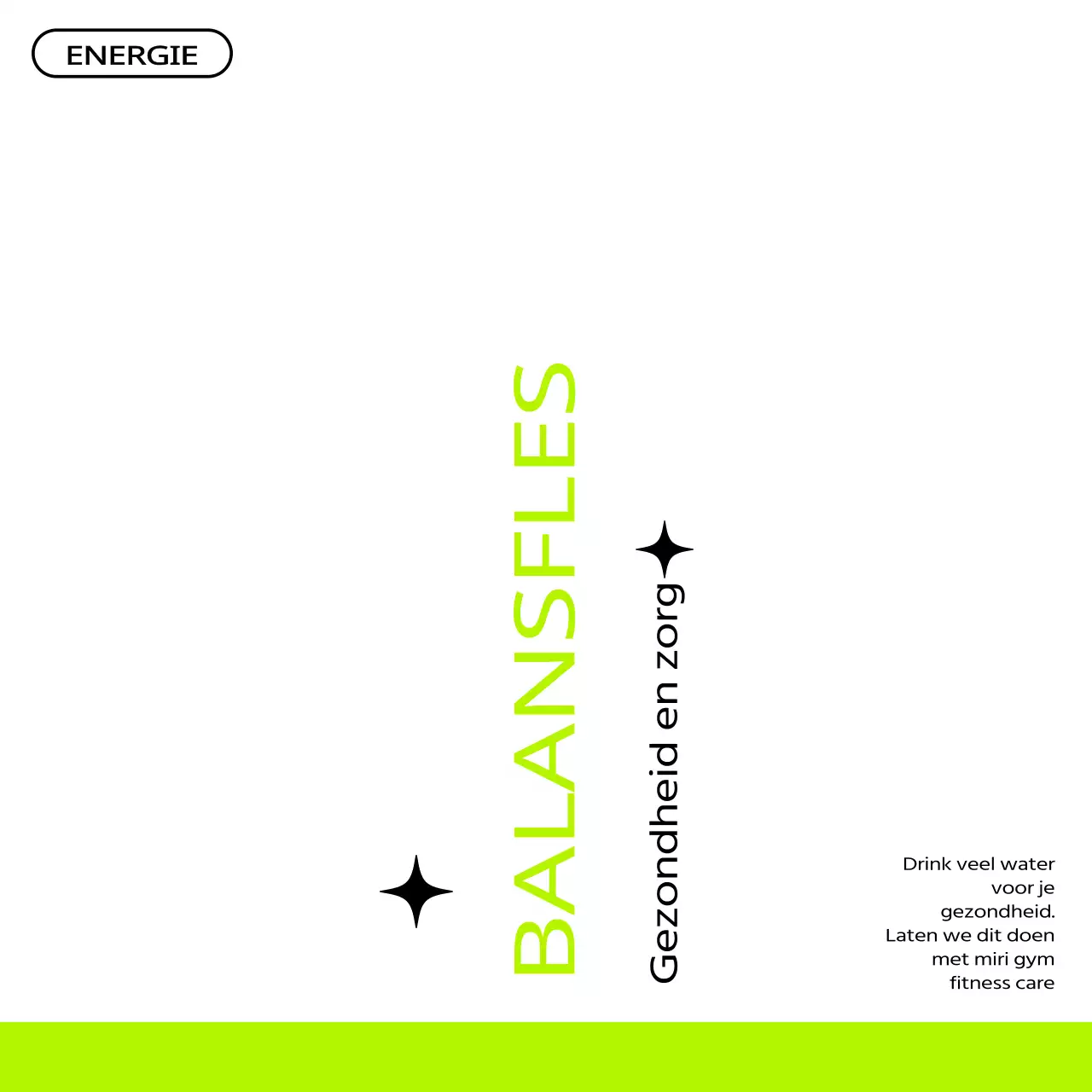 Groene en zwarte typografie voor promotie gezondheidsclub