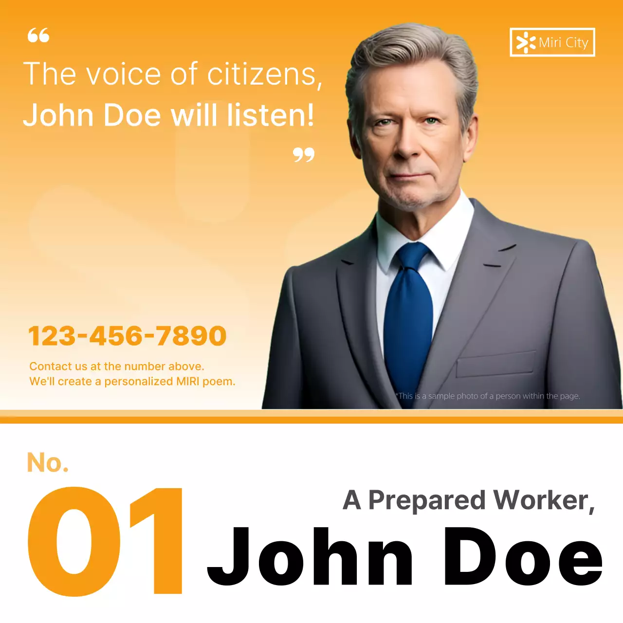 Orange Professional Election Promotion Social Media Post