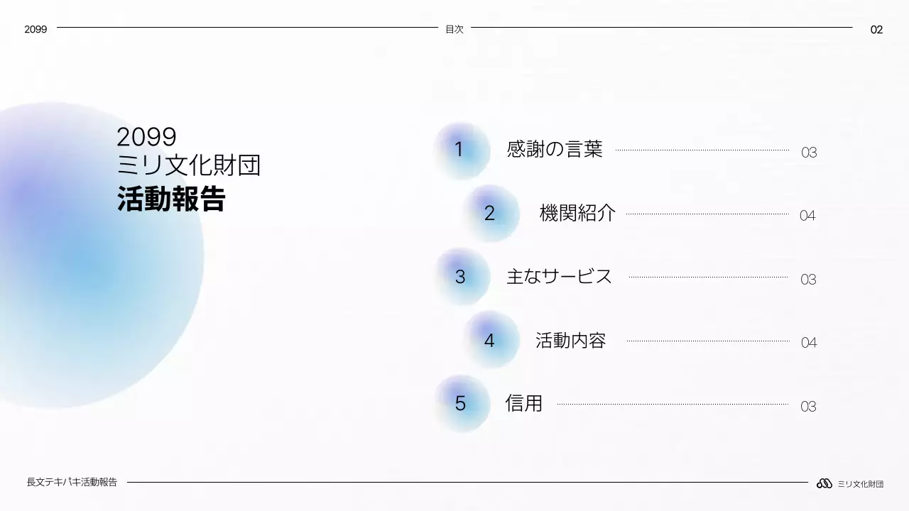 水色 モダン 活動 報告書 プレゼンテーション