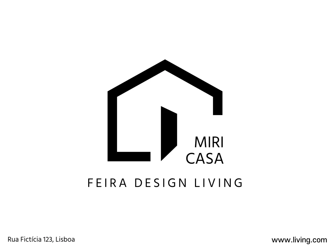Conceito de casa interior em forma de casa layout do logótipo