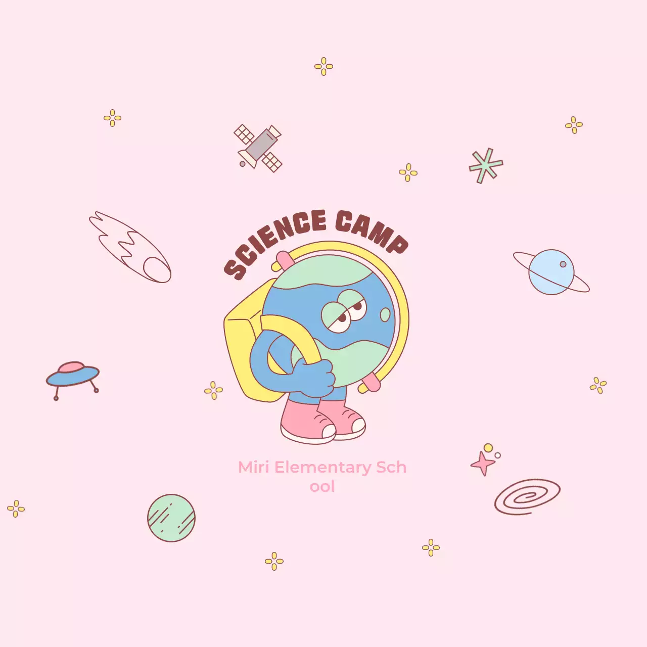 かわいい地球イラストの科学の日イベント記念品