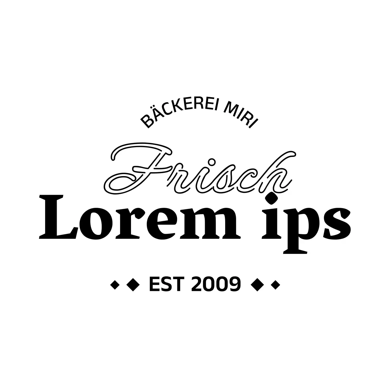 Schwarzes Typo-Kombi-Logo