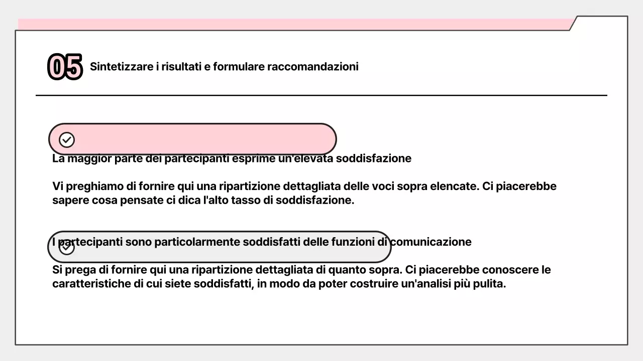 Rapporto sui risultati del sondaggio rosa semplice