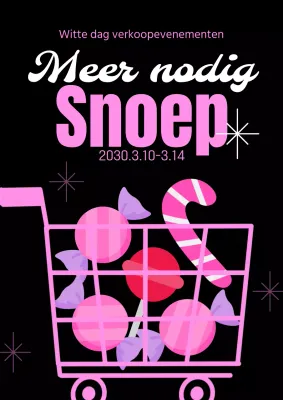 Witte dag verkoop flyer in roze en zwart