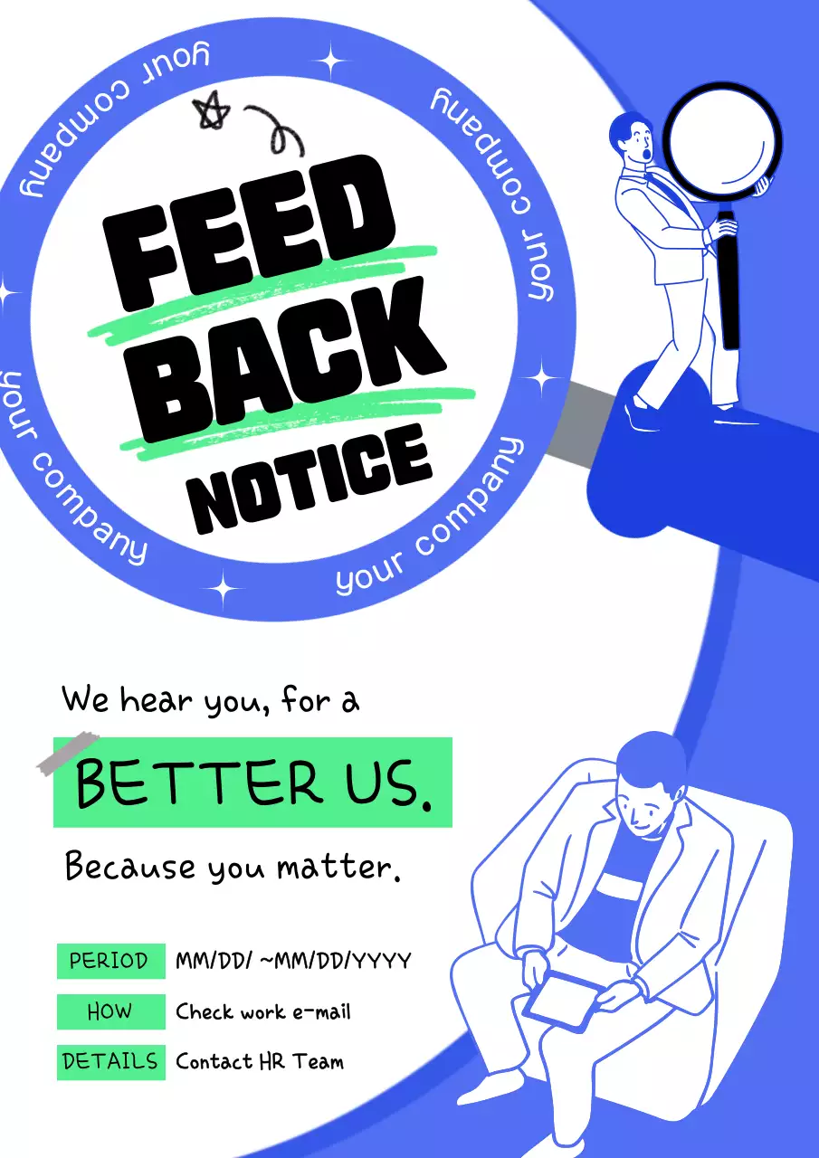 Blue Modern Feedback Notice