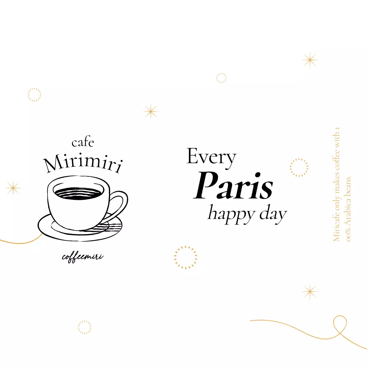 Mempromosikan kafe berkelas dengan ilustrasi garis