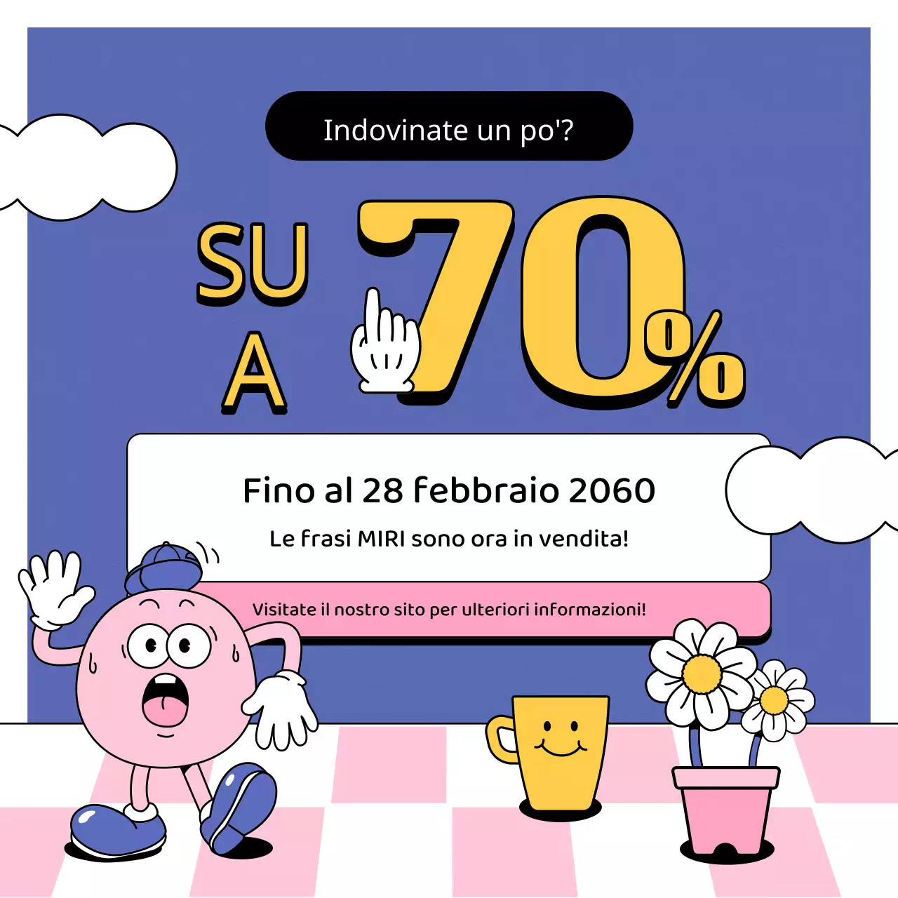 Promuovere un evento di tifo kitsch viola e rosa