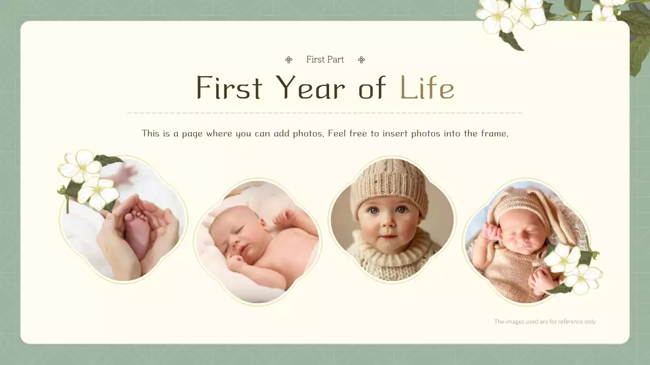 베이지색 우아한 아기 초대장 프레젠테이션