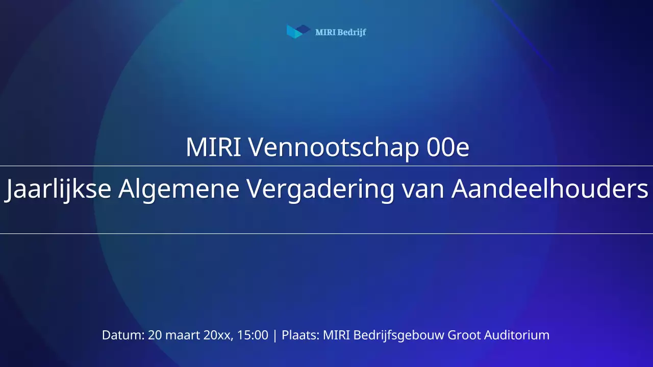 Een eenvoudig aandeelhoudersrapport in blauw