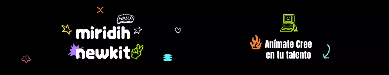 Kit de bienvenida con un moderno concepto pixel art