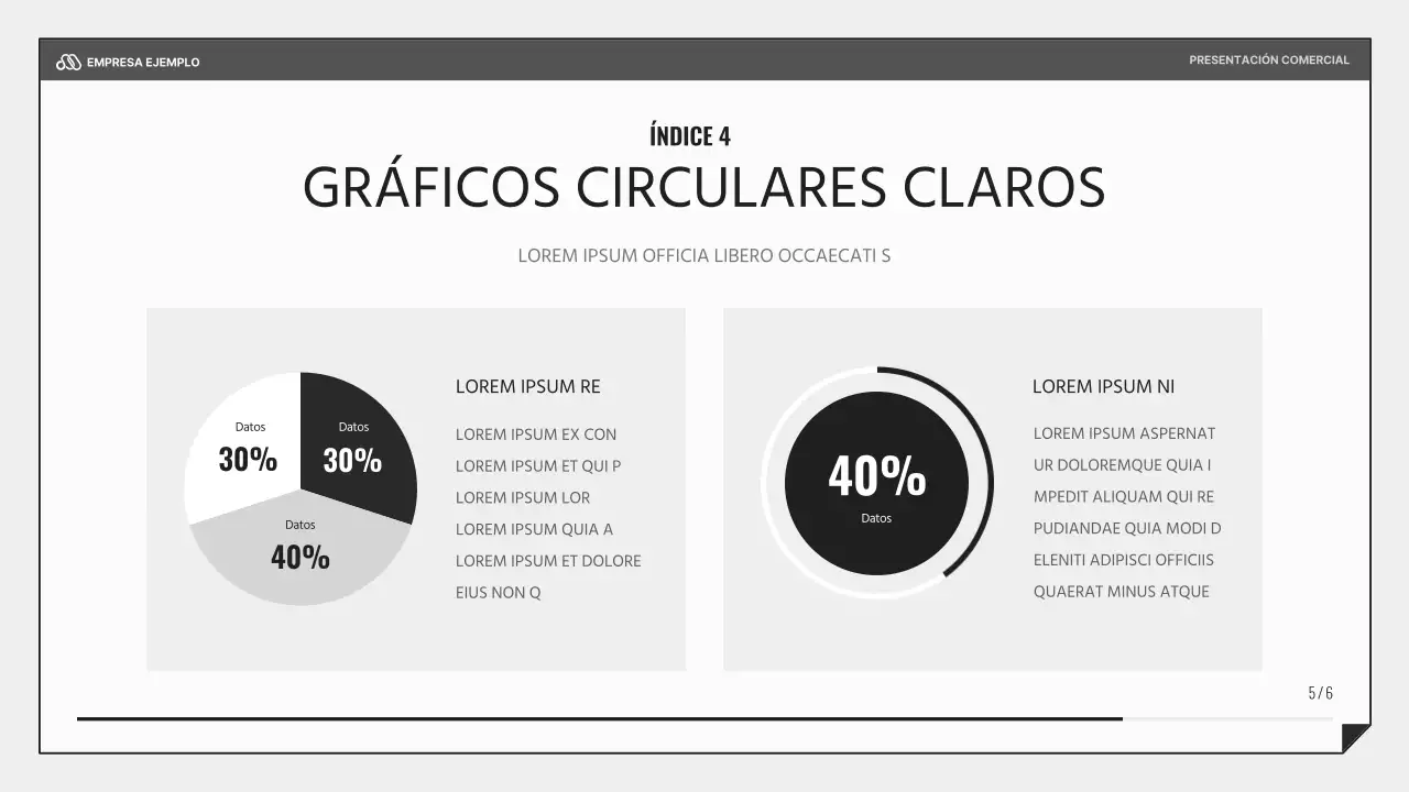 Una sencilla presentación empresarial en negro y azul claro