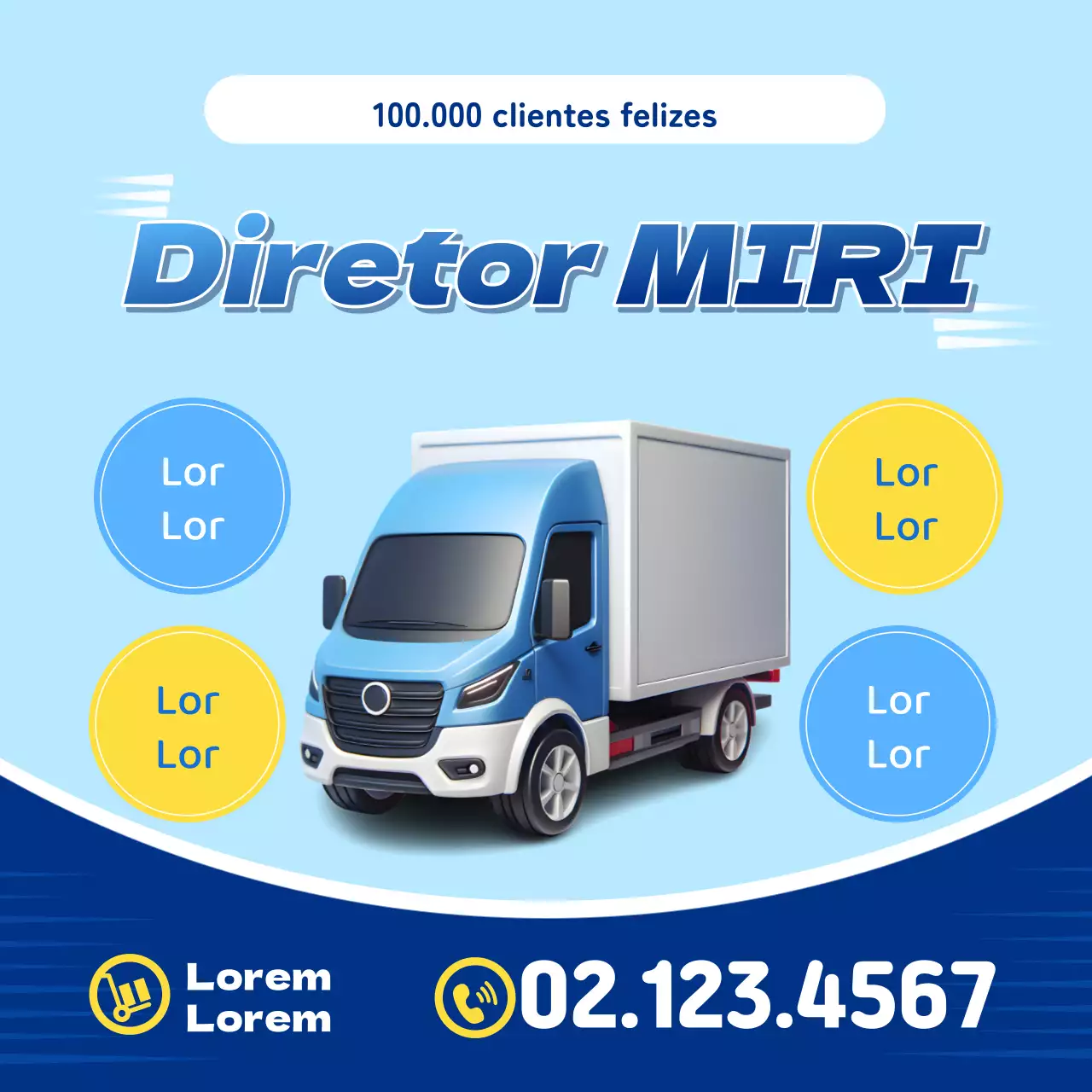 Promover uma ação simples em amarelo e azul