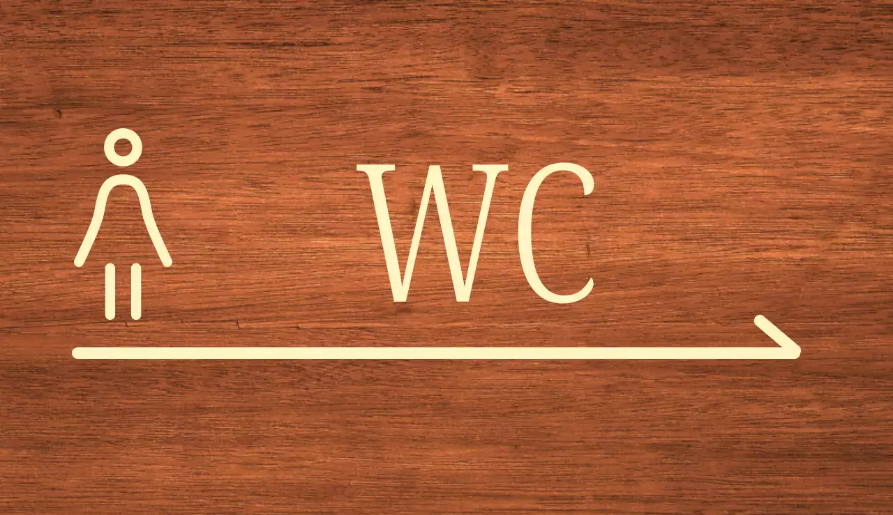 icona donna beige posizione della toilette