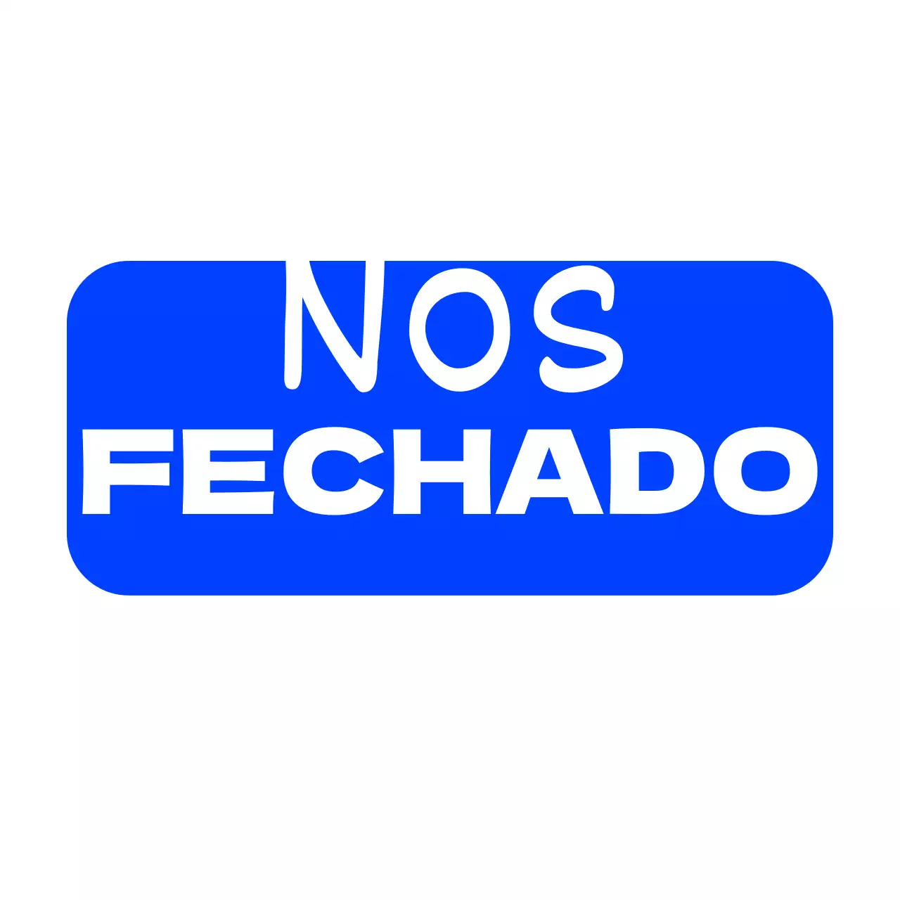 Aviso de encerramento Blue English