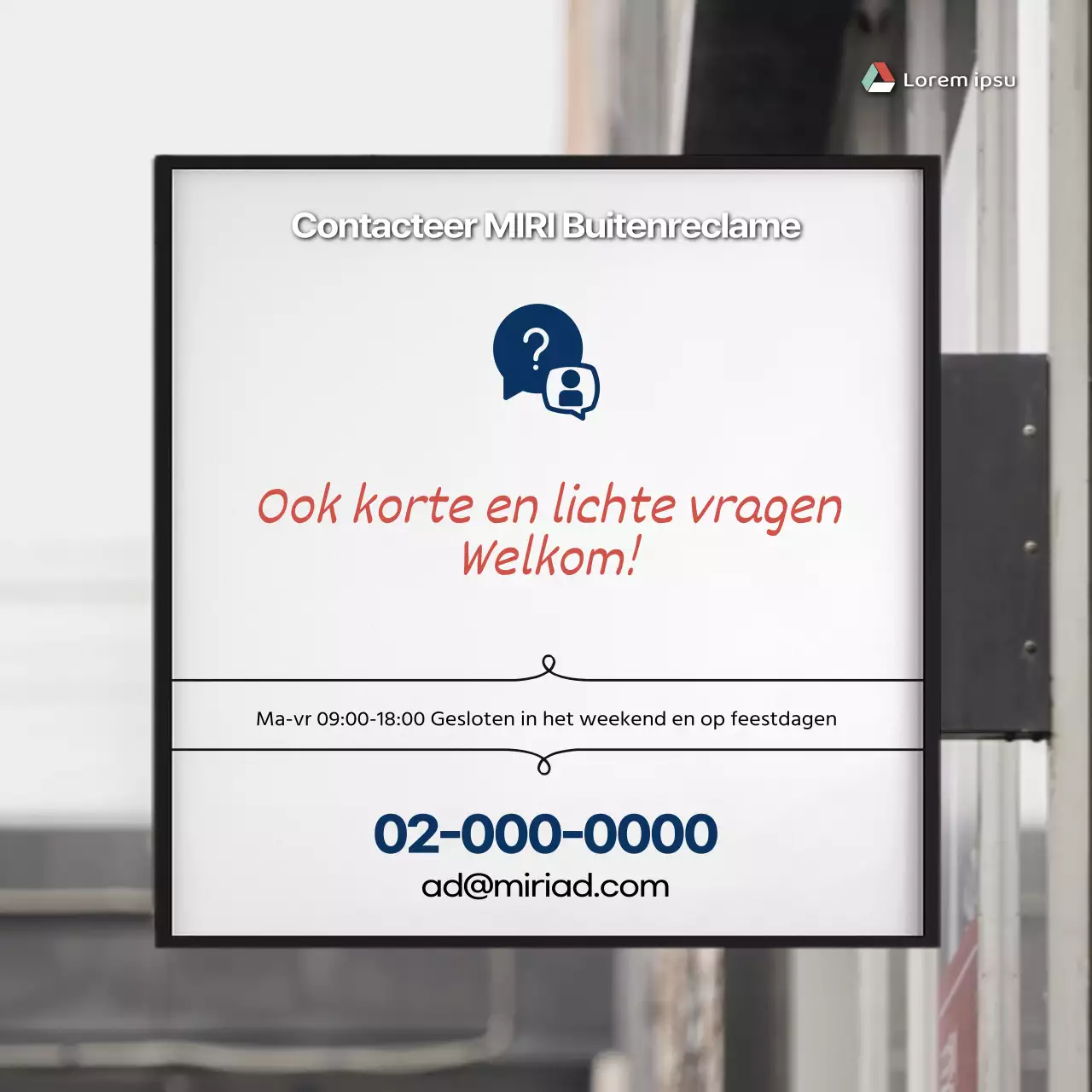 Promoot eenvoudige buitenreclame in oranje