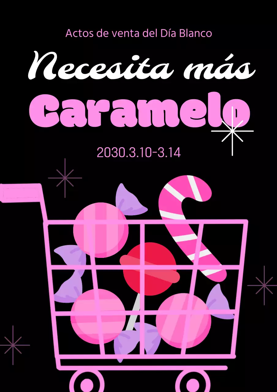 Folleto del Día Blanco en rosa y negro