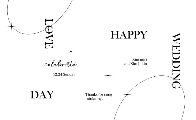 Perayaan pernikahan berkelas dengan ilustrasi lingkaran garis dan gemerlap