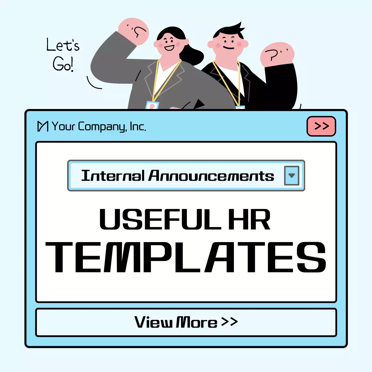 블루 미니멀 HR 발표 인스타그램 캐러셀