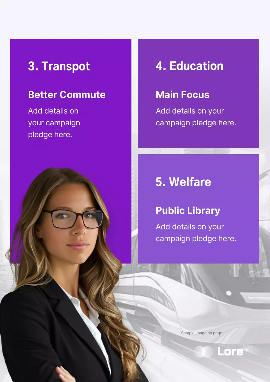 A simple election campaign in purple and white