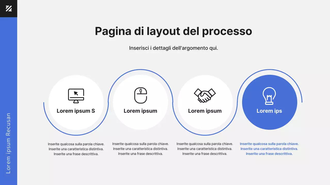 Lavoratore d'ufficio moderno in blu presentazione del documento aziendale
