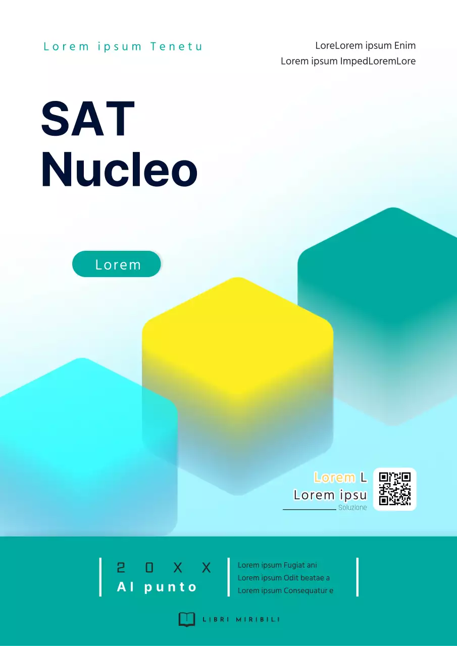 Semplice libro di matematica per le scuole superiori in colore menta e azzurro