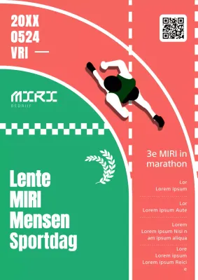 Een eenvoudige rode en groene bedrijfsmarathon aankondiging