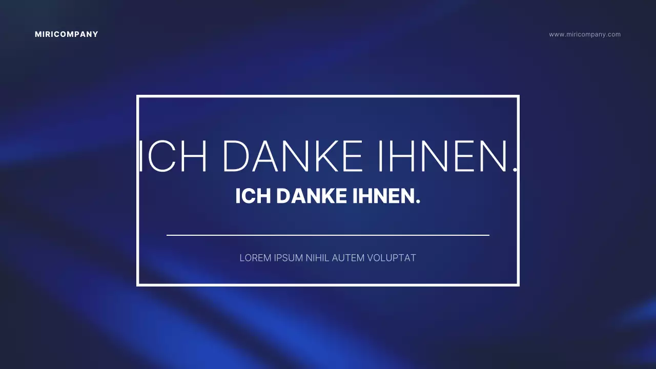 Präsentation der Aktionärsversammlung mit indigoblauem Hintergrund