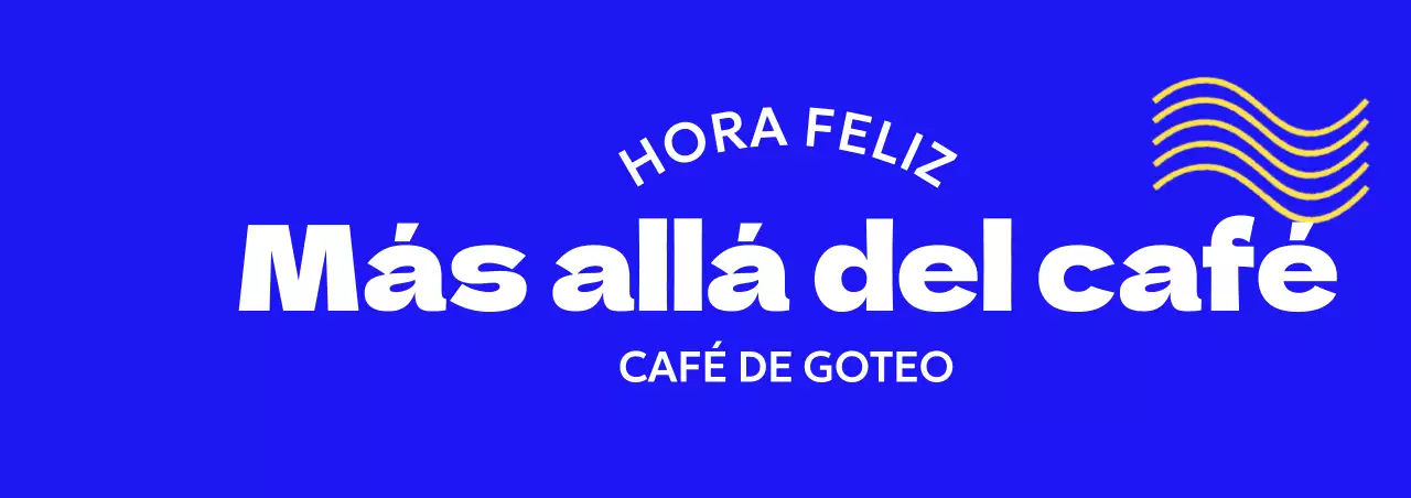 Mercancía sencilla de cafetería con texto curvado y ondas amarillas