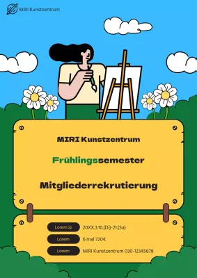 Niedliche Frühlingsseminar-Einstellung in Grün und Gelb