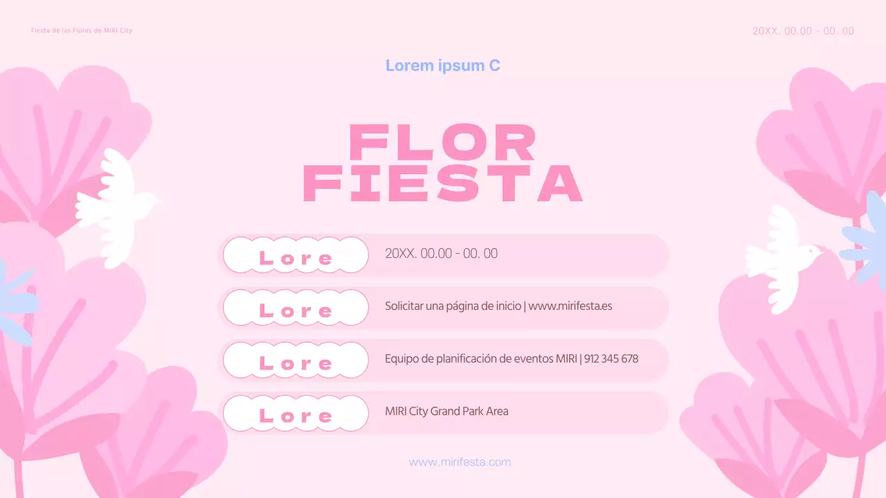 Un planificador floral primaveral con toques de rosa y azul claro