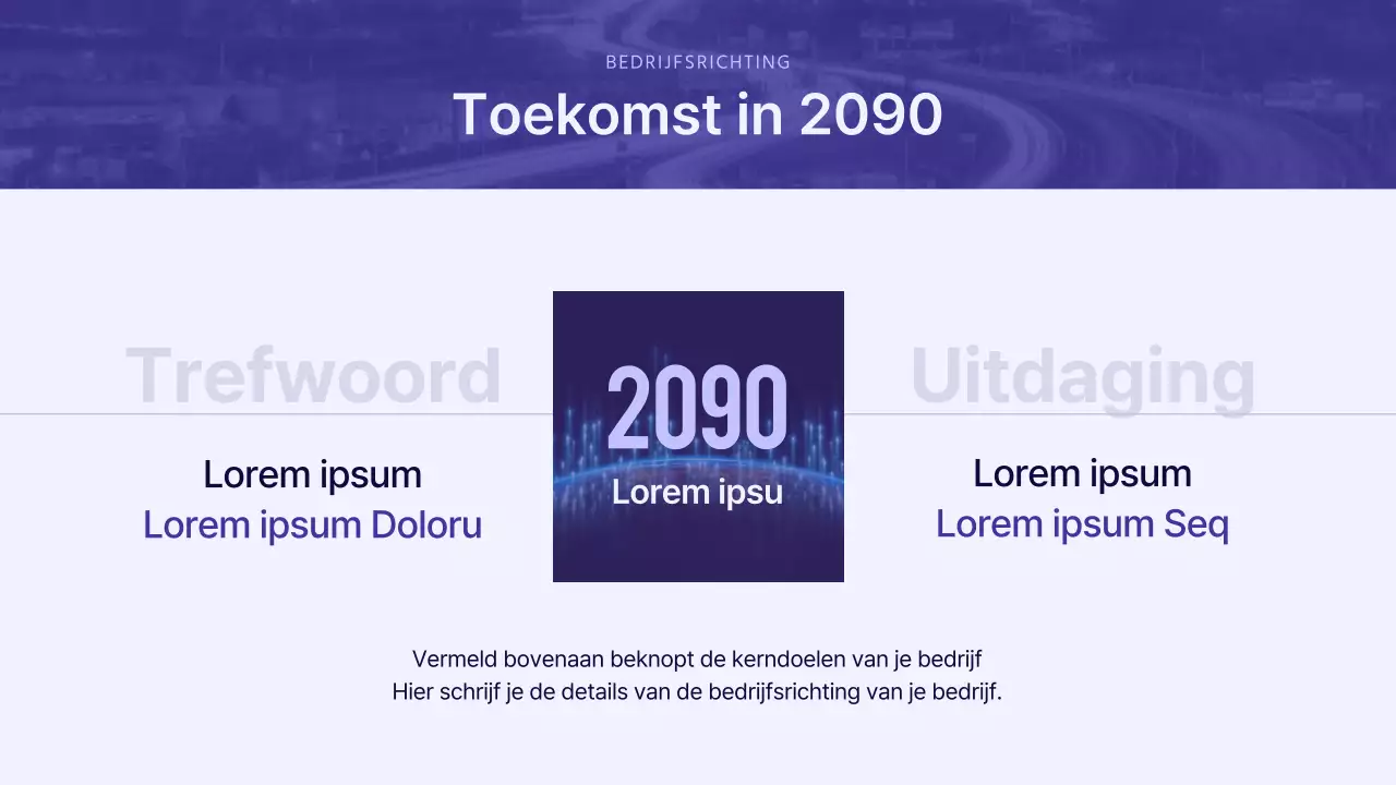 Een moderne presentatie voor aandeelhouders in paars