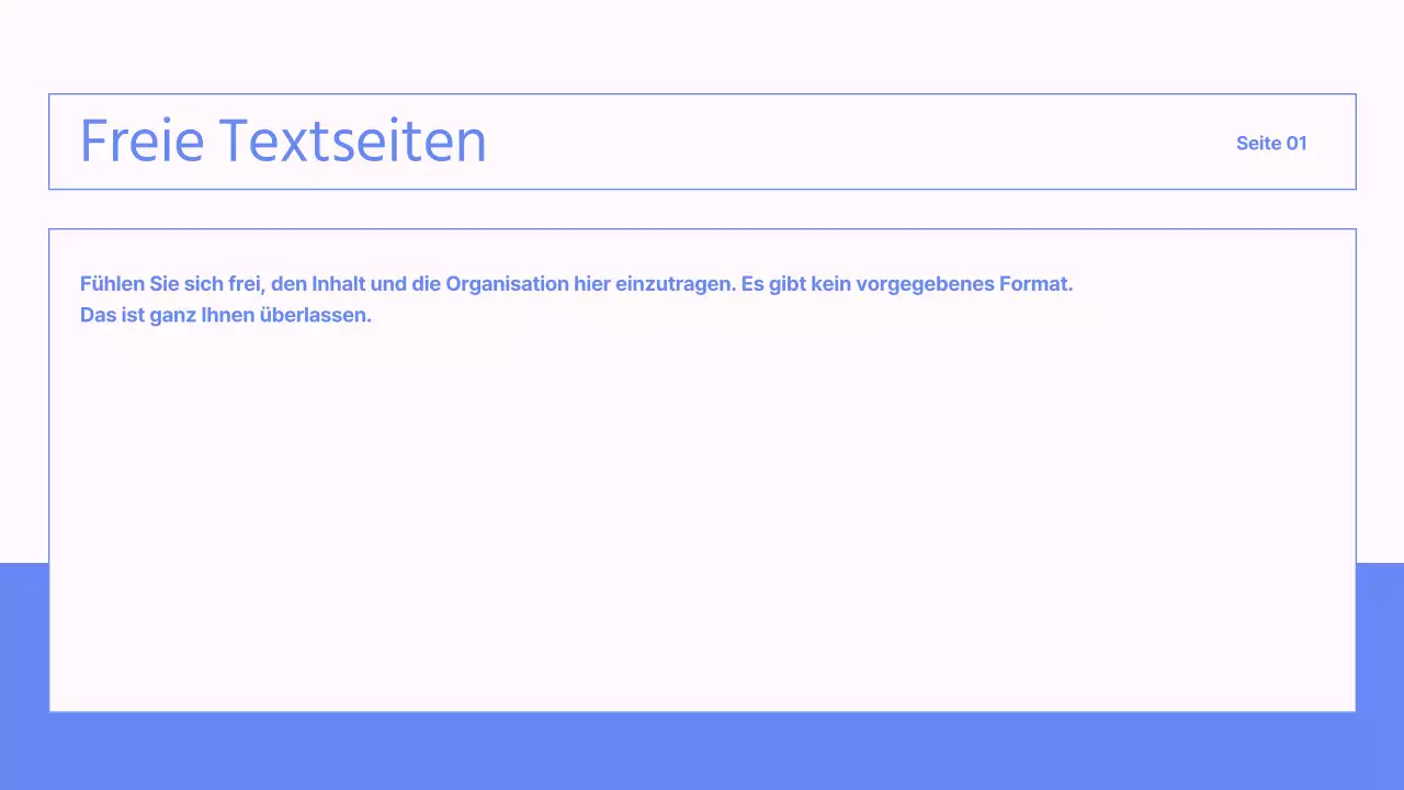 Einfache Firmenpräsentation in Blau und Rosa