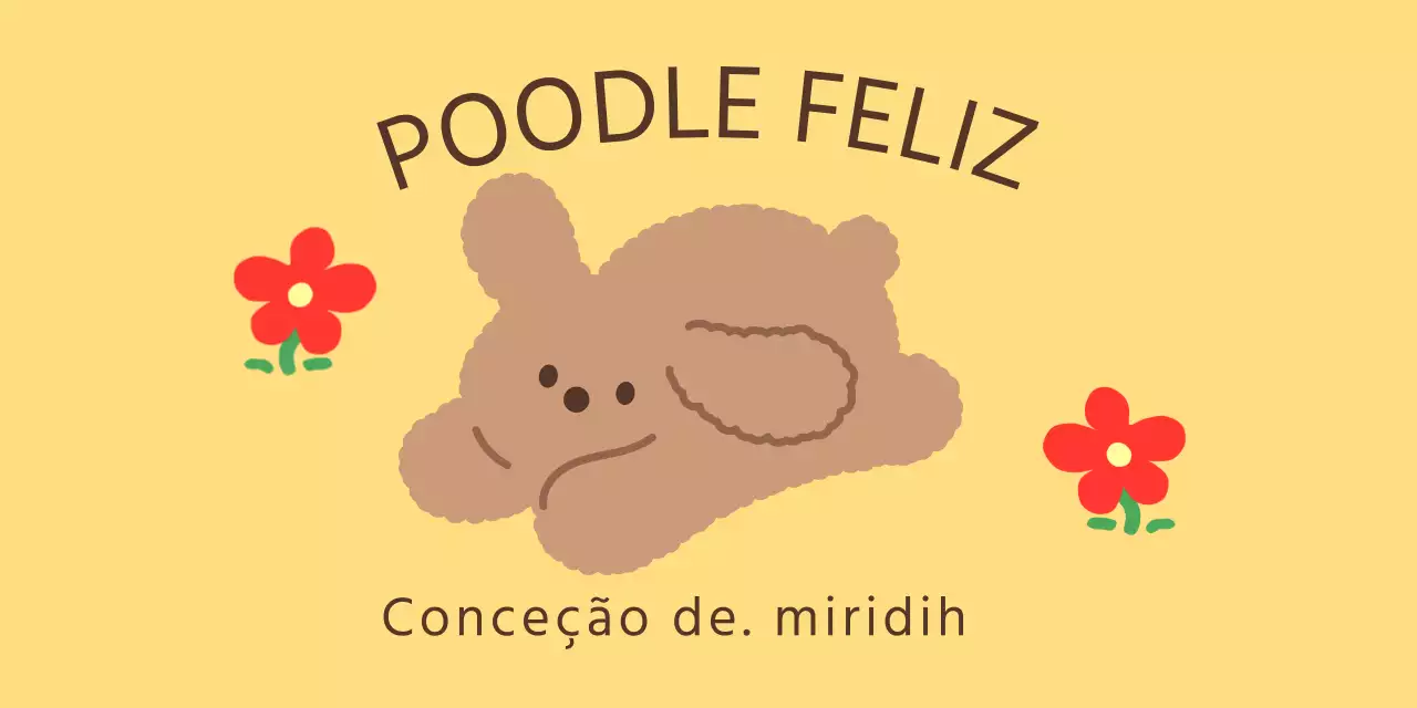 Mercadoria pessoal concetual e gira com ilustrações de cachorrinhos e flores