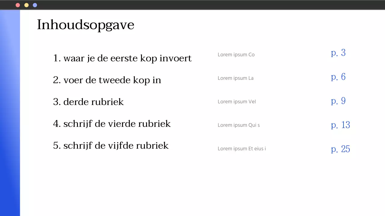Eenvoudige blauwe en witte rapporten voor de publieke sector