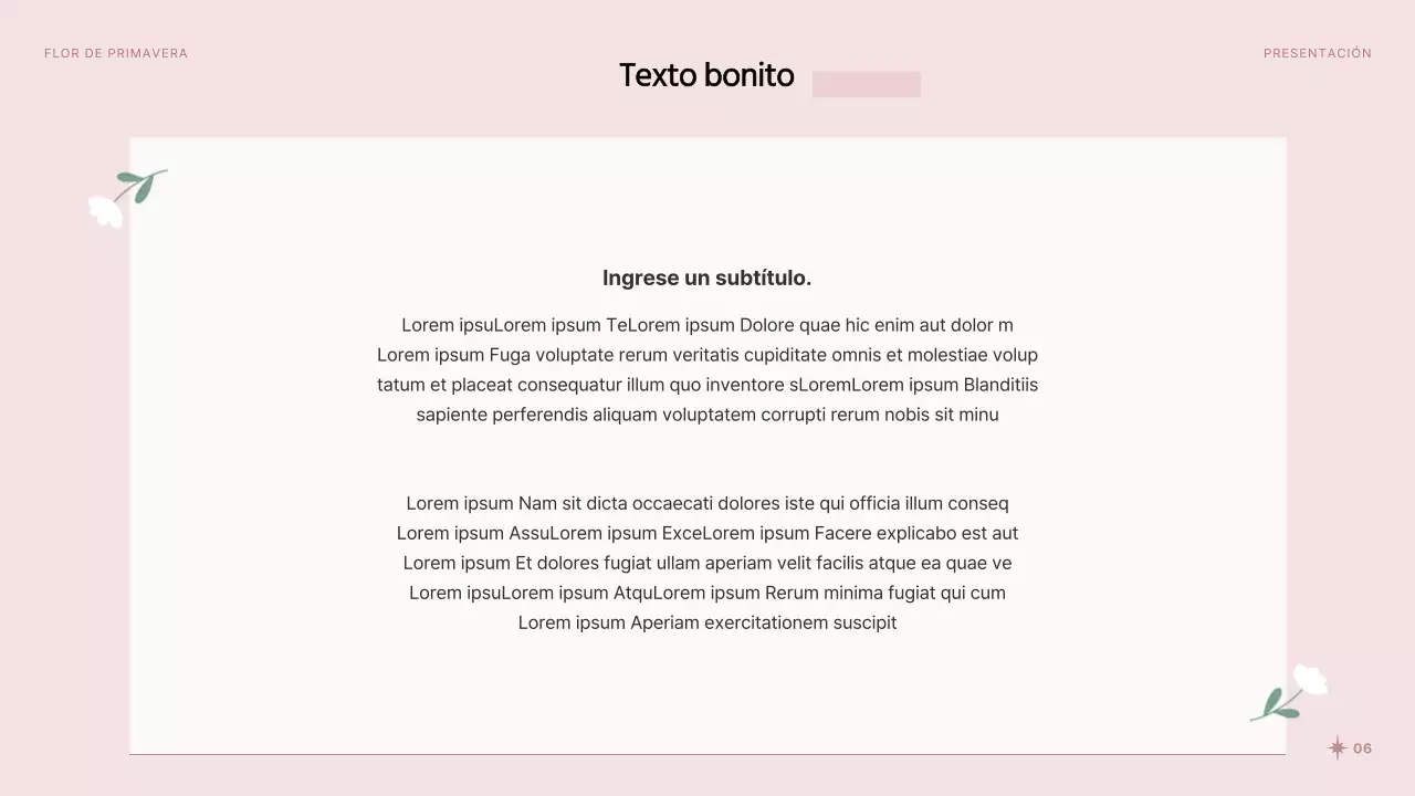 Bonitas flores de primavera en presentación rosa y blanca