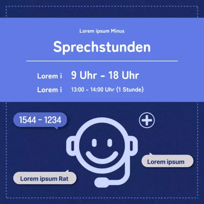 Ein hübscher Aushang für das Gesundheitszentrum in Marineblau und Mauve