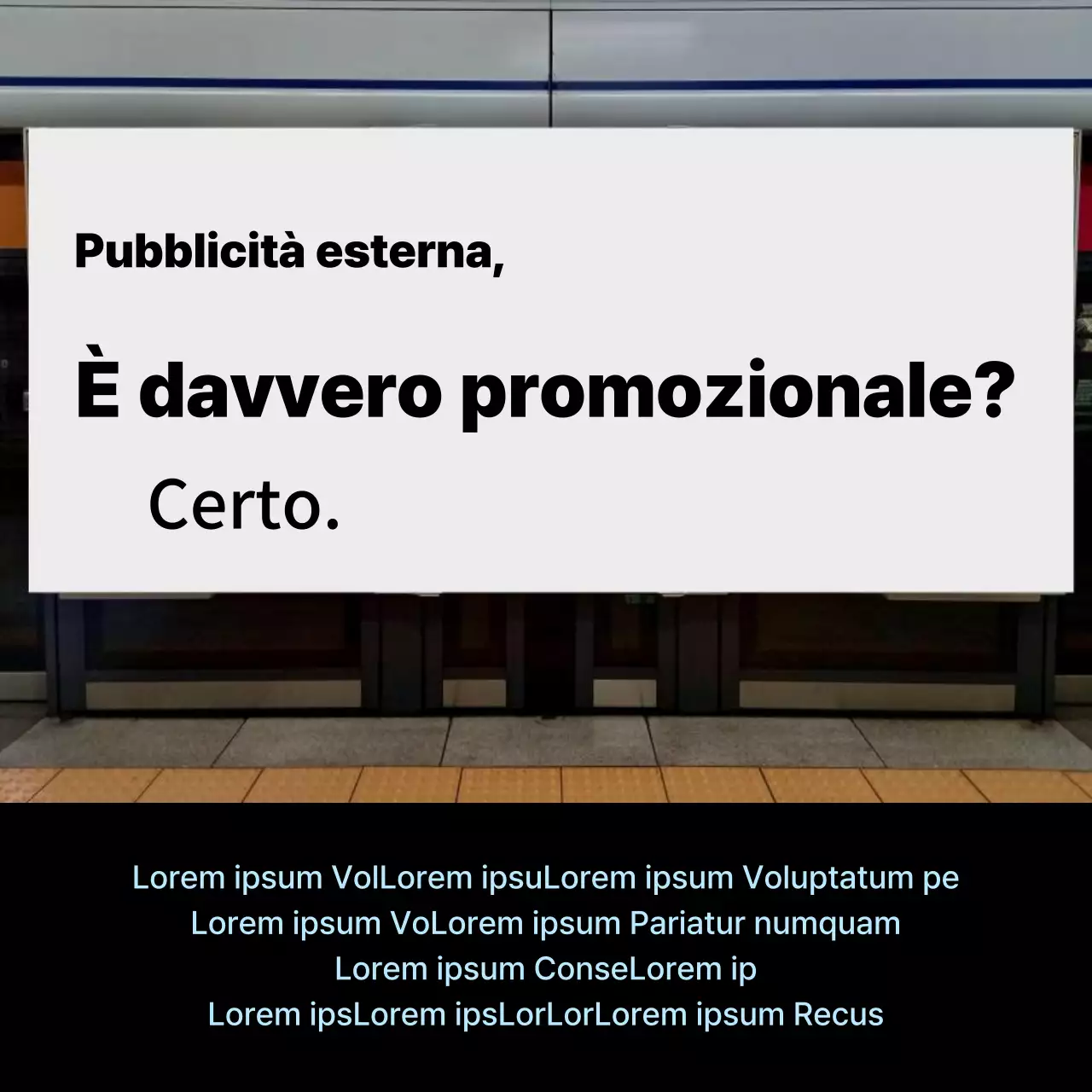 Promuovere la pubblicità esterna semplice in bianco e azzurro