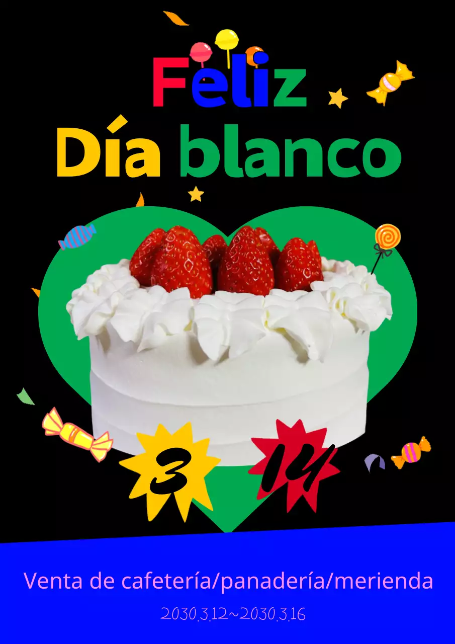 Anuncio de venta de panadería del Día Blanco Negro y Verde