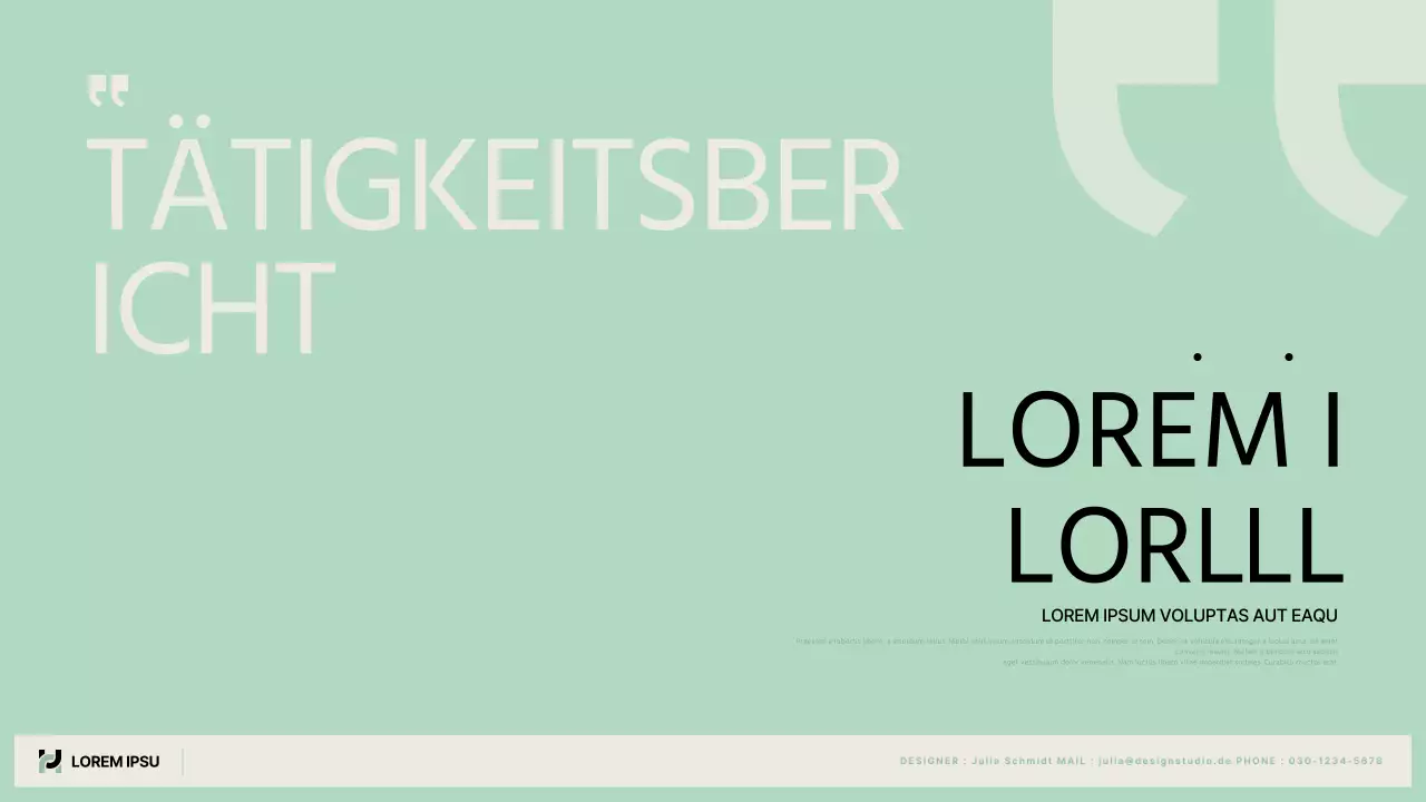 Ein einfacher öffentlicher Tätigkeitsbericht in Chartreuse und Beige