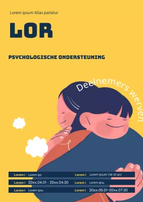Eenvoudige gele mededeling over psychologische begeleiding