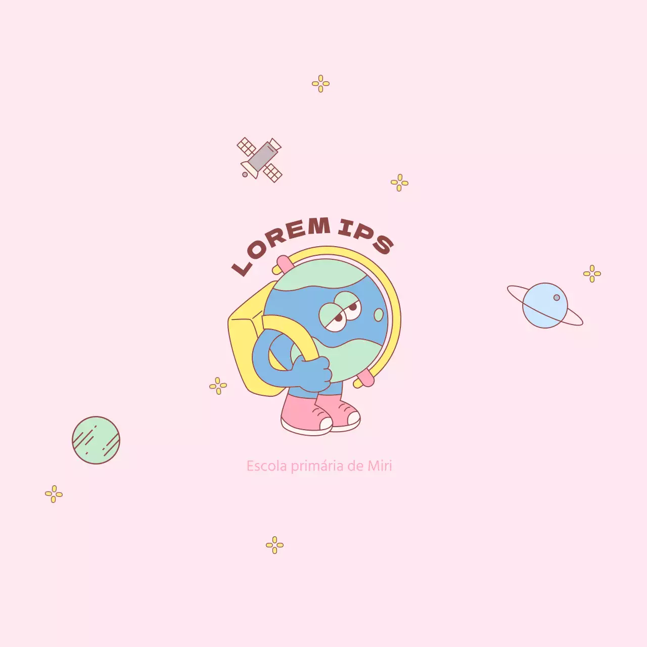 Lembrança do Dia da Ciência com uma ilustração gira da Terra