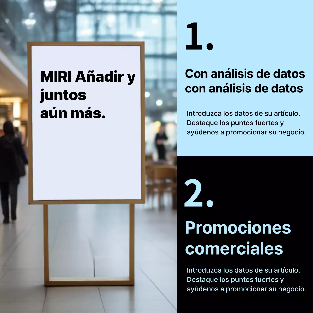 Promover la publicidad exterior sencilla en blanco y azul claro